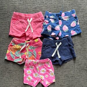 Carter's Playful Pink and Blue Shorts with Elastic Waistbands